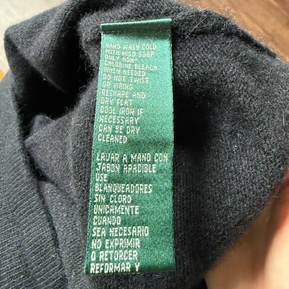 Lauren Ralph Lauren Black Wool Cashmere Silk Cowl Neck Sweater L - Picture 4 of 4